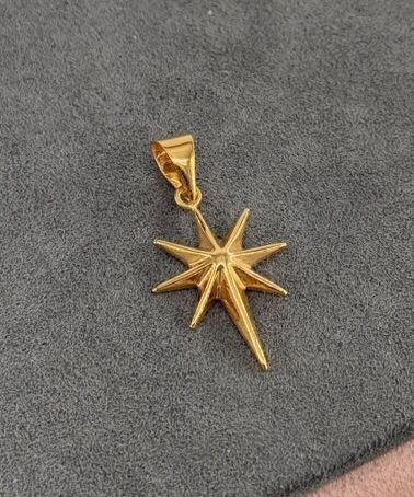 22 AYAR ALTIN KUTUP YILDIZI KOLYE UCU