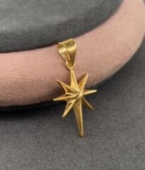 22 AYAR ALTIN KUTUP YILDIZI KOLYE UCU