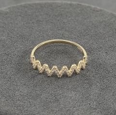 14 AYAR ALTIN ZİGZAG YÜZÜK