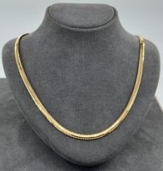 22 AYAR ALTIN İTALYAN HASIR EZME ZİNCİR 60 CM UZUNLUK