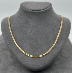 22 AYAR ALTIN İTALYAN HASIR EZME ZİNCİR 55 CM UZUNLUK