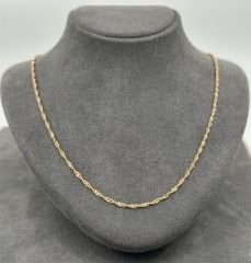 22 AYAR ALTIN SİNGAPUR ZİNCİR 45 CM UZUNLUK