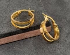 22 AYAR ALTIN 2 ÇAPLI HALKA KÜPE