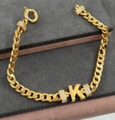 22 AYAR ALTIN K HARFLİ GURMET BİLEKLİK