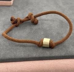 14 AYAR ALTIN KAHVERENGİ İPLİ KÜP BİLEKLİK