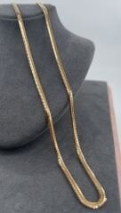 22 AYAR ALTIN İTALYAN HASIR EZME ZİNCİR 55 CM UZUNLUK