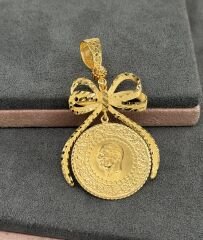 22 AYAR ALTIN FİYONKLU YARIM KOLYE UCU