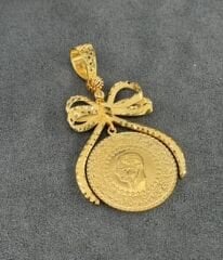 22 AYAR ALTIN FİYONKLU YARIM KOLYE UCU