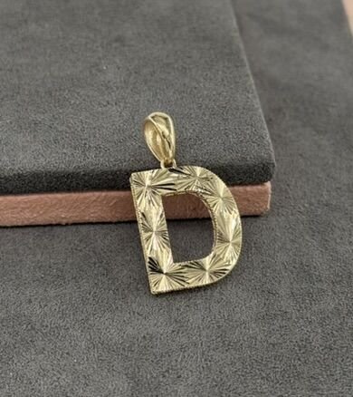 14 AYAR ALTIN D HARFİ KOLYE UCU