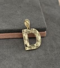 14 AYAR ALTIN D HARFİ KOLYE UCU