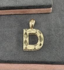 14 AYAR ALTIN D HARFİ KOLYE UCU