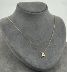 14 AYAR ALTIN A HARFLİ KOLYE