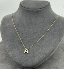 14 AYAR ALTIN A HARFLİ KOLYE