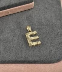 14 AYAR ALTIN E HARFİ KOLYE UCU