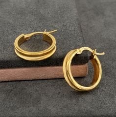 22 AYAR ALTIN 2 ÇAPLI HALKA KÜPE