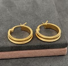 22 AYAR ALTIN 2 ÇAPLI HALKA KÜPE