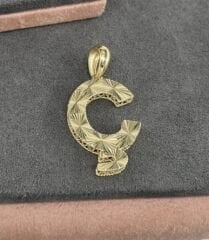 14 AYAR ALTIN Ç HARFİ KOLYE UCU