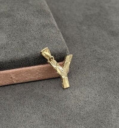 14 AYAR ALTIN Y HARFİ KOLYE UCU