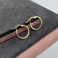 14 AYAR ALTIN 1.6 ÇAPLI VİDA DESENLİ HALKA KÜPE