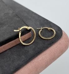 14 AYAR ALTIN 1.6 ÇAPLI VİDA DESENLİ HALKA KÜPE