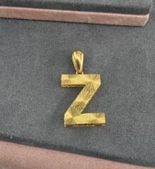 22 AYAR ALTIN Z HARFİ KOLYE UCU