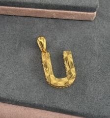 22 AYAR ALTIN U HARFİ KOLYE UCU