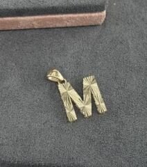 14 AYAR ALTIN M HARFİ KOLYE UCU