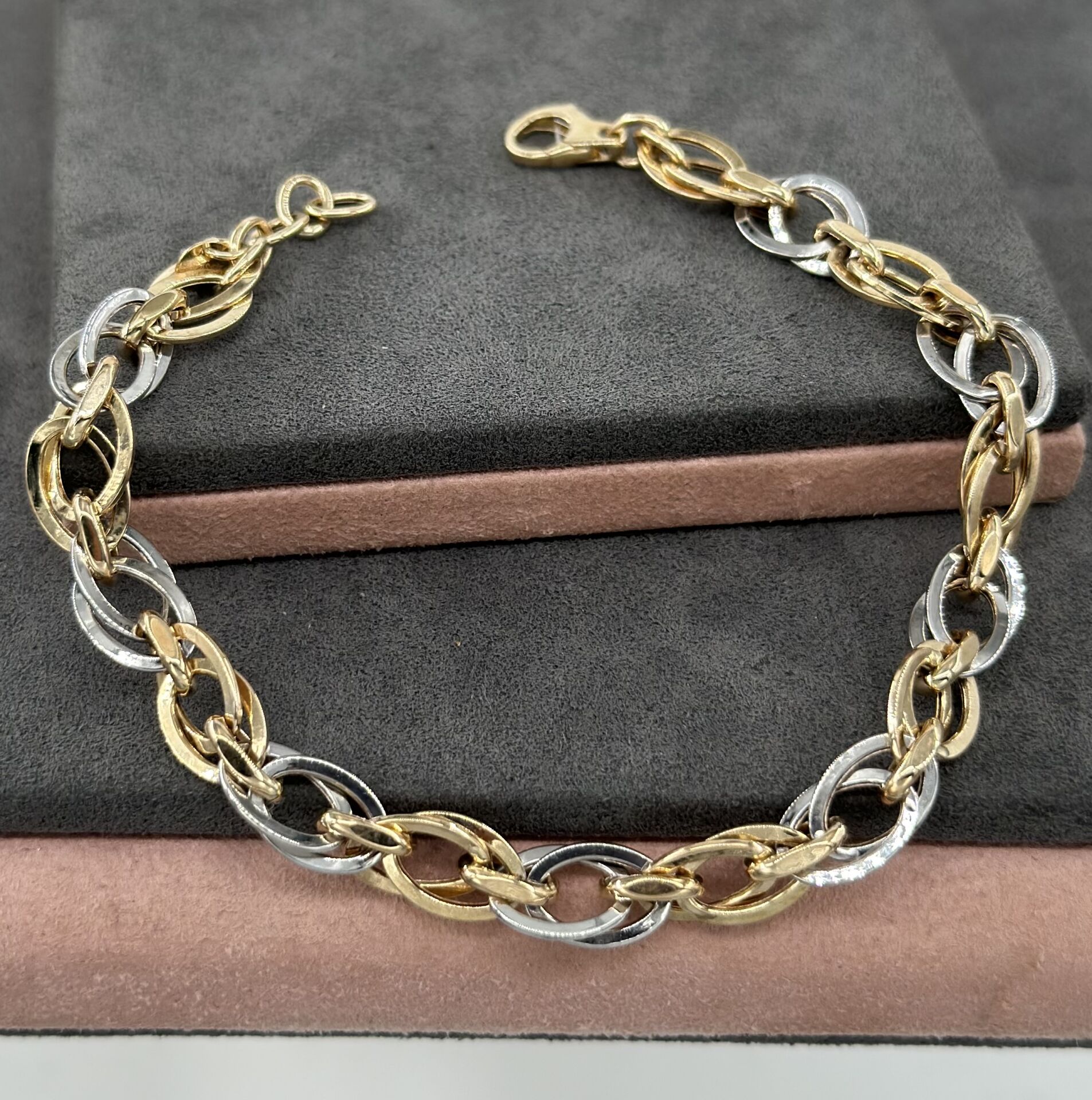 14 AYAR ALTIN ÜÇ RENK SAMANYOLU BİLEKLİK