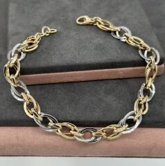 14 AYAR ALTIN ÜÇ RENK SAMANYOLU BİLEKLİK