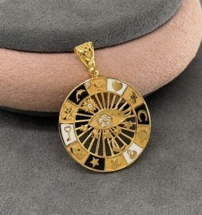 22 AYAR ALTIN MİNELİ ŞANS KOLYE UCU