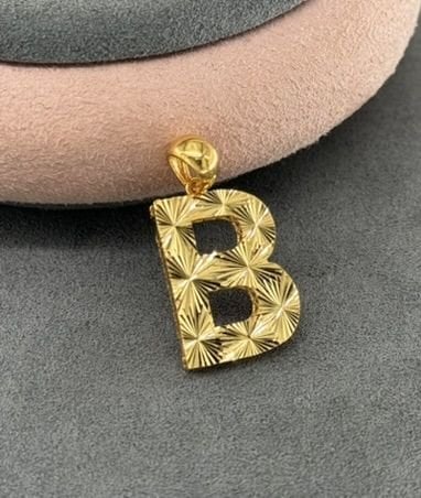 22 AYAR ALTIN B HARFİ KOLYE UCU