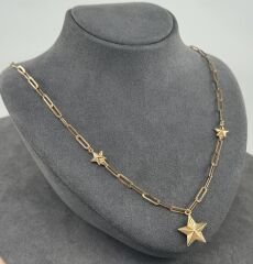 22 AYAR ALTIN YILDIZ KOLYE