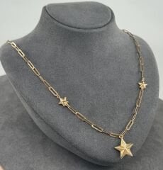 22 AYAR ALTIN YILDIZ KOLYE