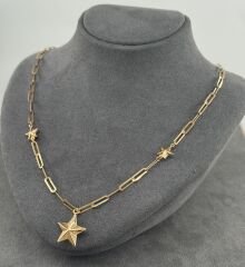 22 AYAR ALTIN YILDIZ KOLYE