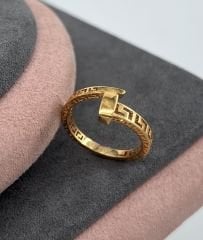 22 AYAR ALTIN ÇİVİ GREEK KEY YÜZÜK