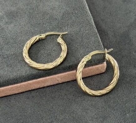 14 AYAR ALTIN 2 ÇAPLI HALKA KÜPE