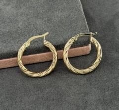 14 AYAR ALTIN 2 ÇAPLI HALKA KÜPE