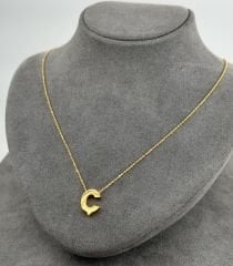 22 AYAR ALTIN Ç HARFLİ KOLYE