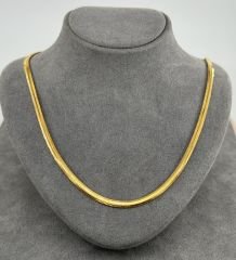 22 AYAR ALTIN İTALYAN HASIR EZME ZİNCİR 45 CM UZUNLUK