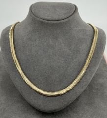 14 AYAR ALTIN İTALYAN HASIR EZME ZİNCİR 55 CM UZUNLUK