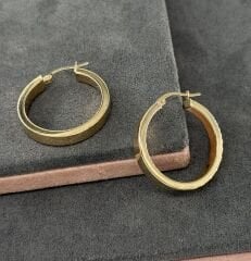 14 AYAR ALTIN 2 ÇAPLI HALKA KÜPE