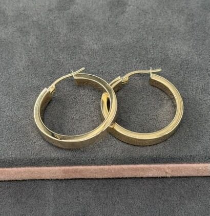 14 AYAR ALTIN 2 ÇAPLI HALKA KÜPE