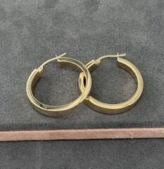 14 AYAR ALTIN 2 ÇAPLI HALKA KÜPE