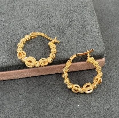 22 AYAR ALTIN 2 ÇAPLI DORİKA HALKA KÜPE