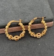 22 AYAR ALTIN 2 ÇAPLI DORİKA HALKA KÜPE