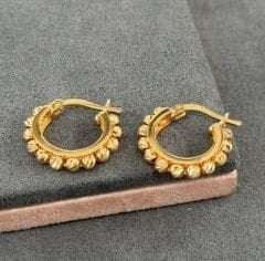 22 AYAR ALTIN 2 ÇAPLI DORİKA HALKA KÜPE