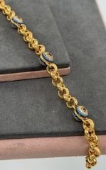 22 AYAR ALTIN DOCH NAZAR BONCUKLU BİLEKLİK