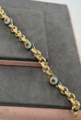 14 AYAR ALTIN DOCH NAZAR BONCUKLU BİLEKLİK