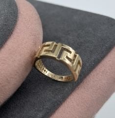 14 AYAR ALTIN GREEK KEY YÜZÜK