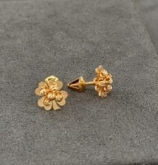 22 AYAR ALTIN ÇİÇEK ÇOCUK KÜPESİ